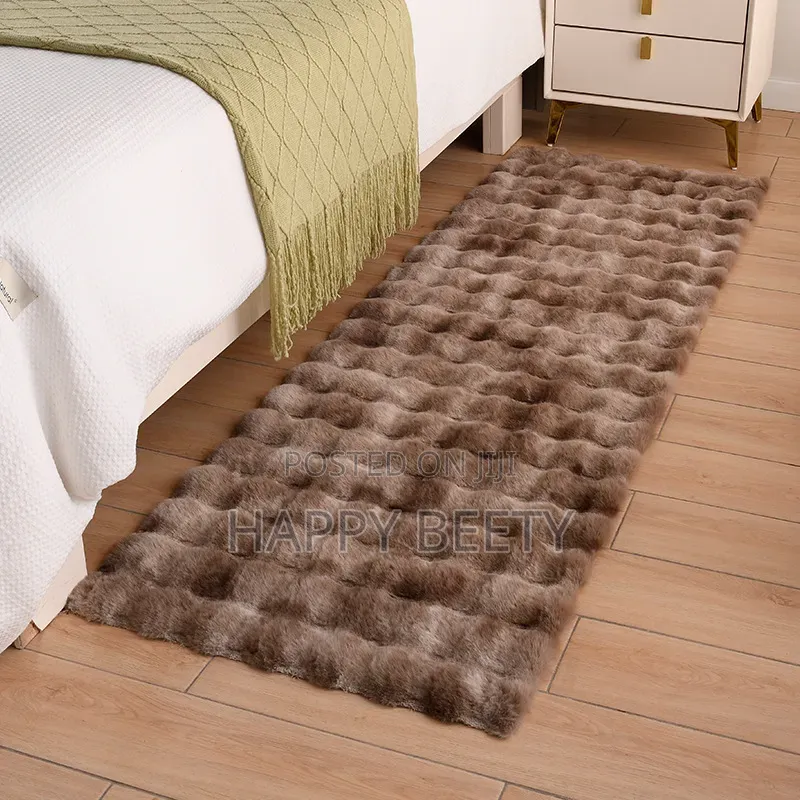 Thickened Bubble Velvet Carpet, Bedroom Bedside Bay Window Mat