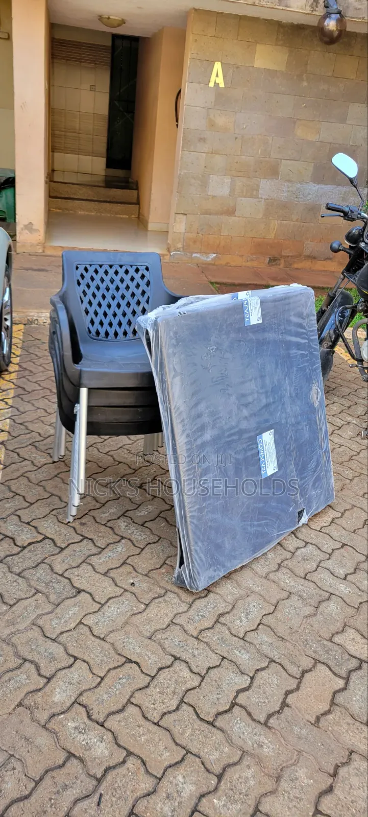 Complast Square Table Plus 4 Plastic Chairs Set