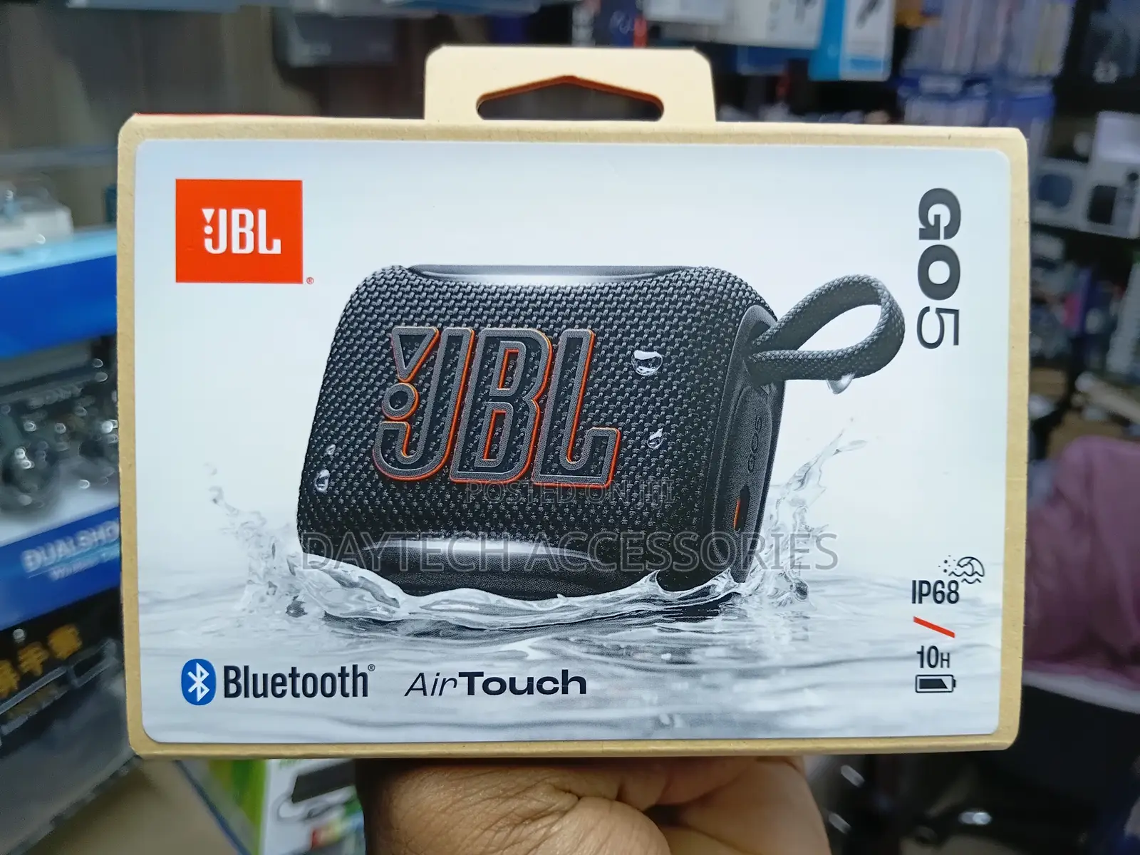 JBL Go 5 Portable Bluetooth Speaker Black With Ip68 Waterproof Rating.