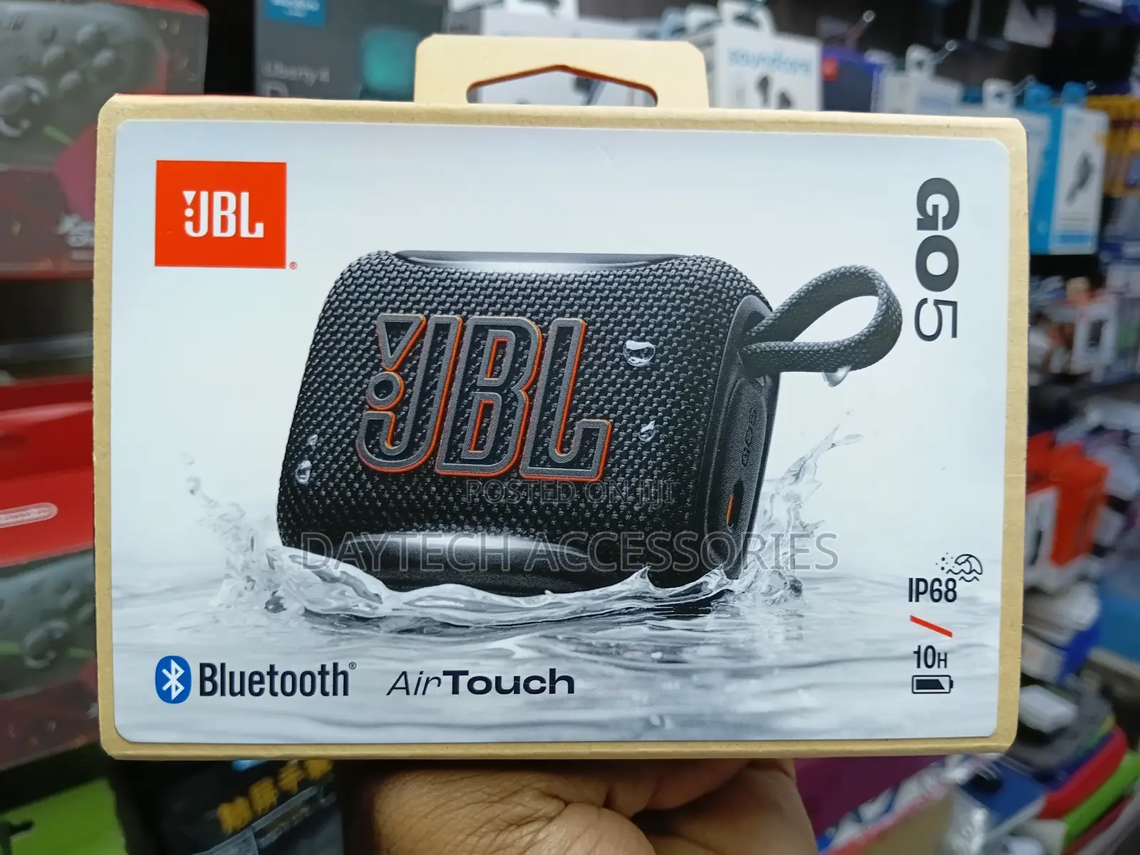 JBL Go 5 Portable Bluetooth Speaker Black With Ip68 Waterproof Rating.