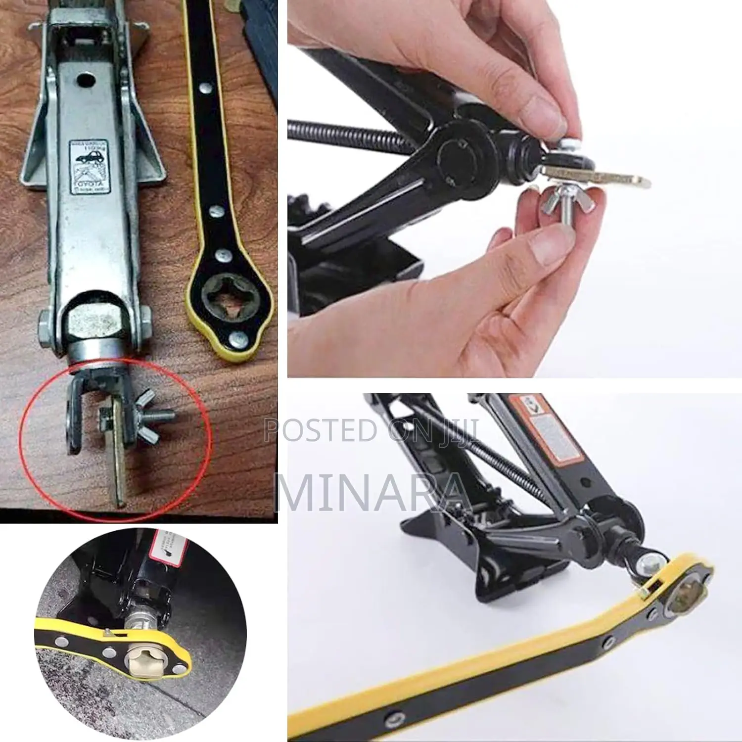 Scissor Jack Ratchet Wrench, Labor-Saving Wrench Universal Adapter