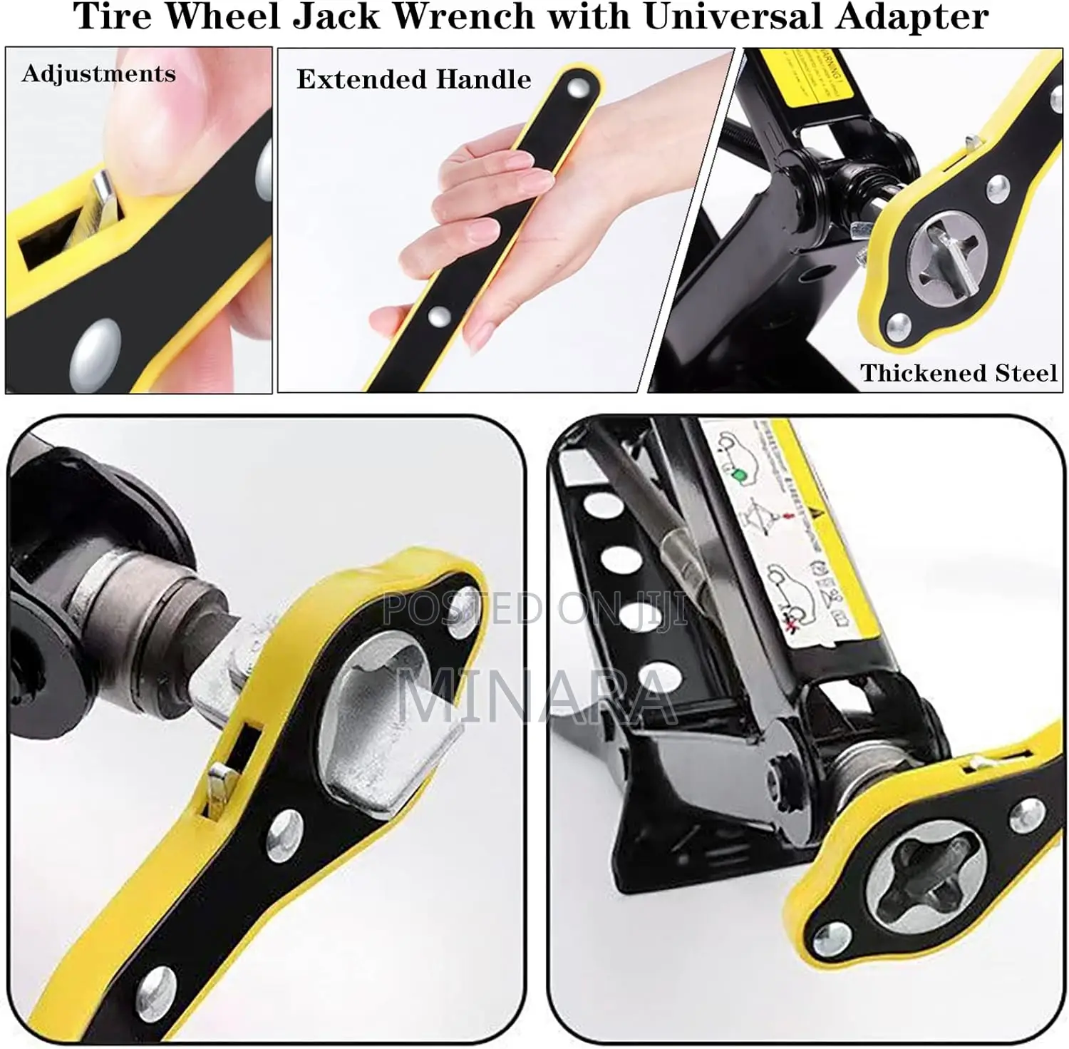 Scissor Jack Ratchet Wrench, Labor-Saving Wrench Universal Adapter