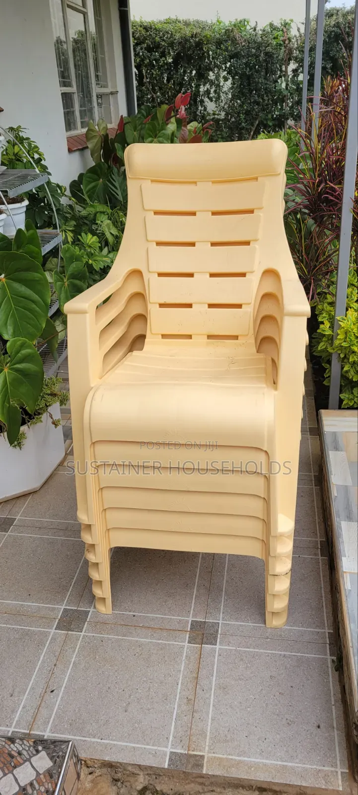 Cream Highback Plastic Chairs