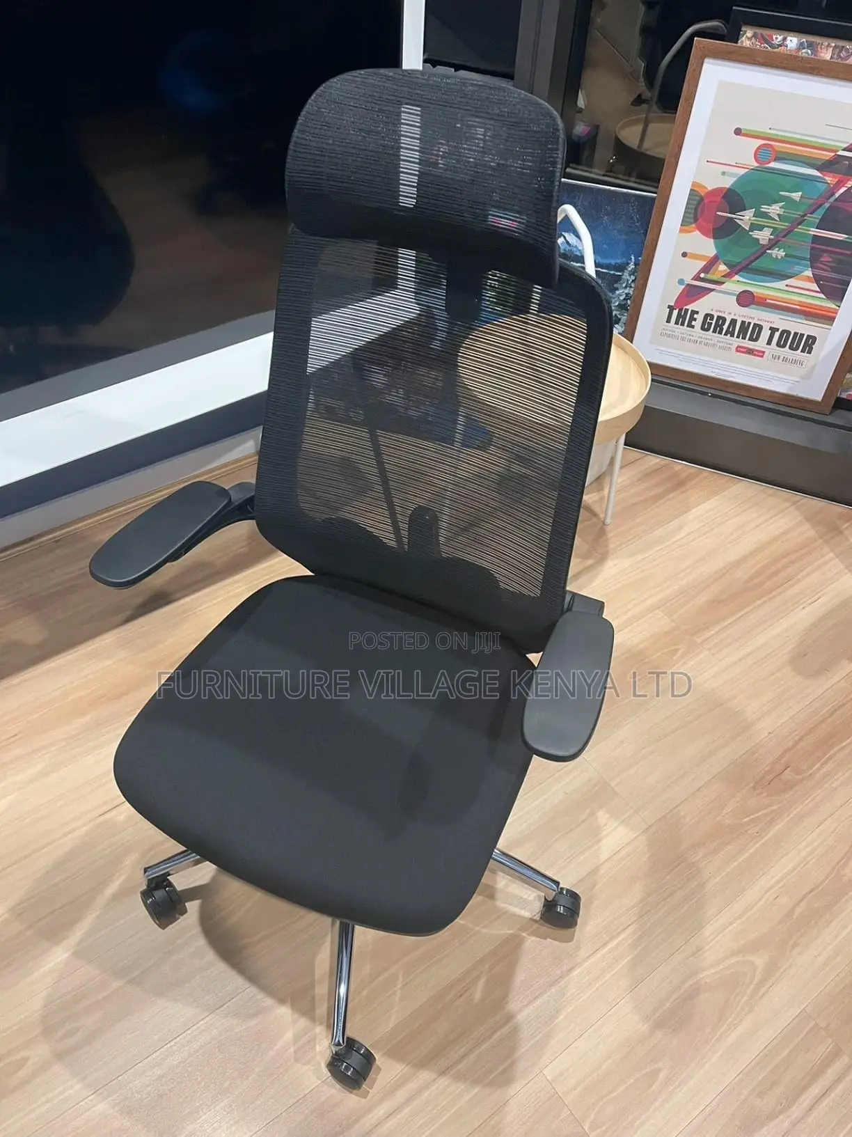 Office Chair: Ergonomic Office Chair With Flip-Up Arms.