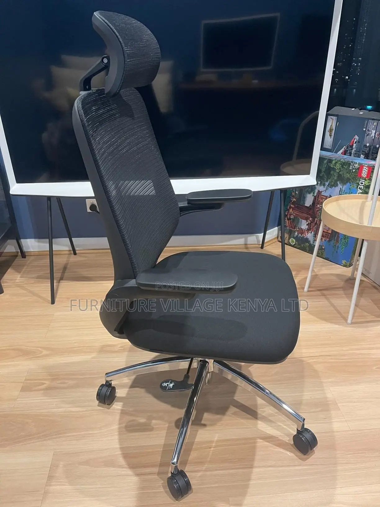 Office Chair: Ergonomic Office Chair With Flip-Up Arms.