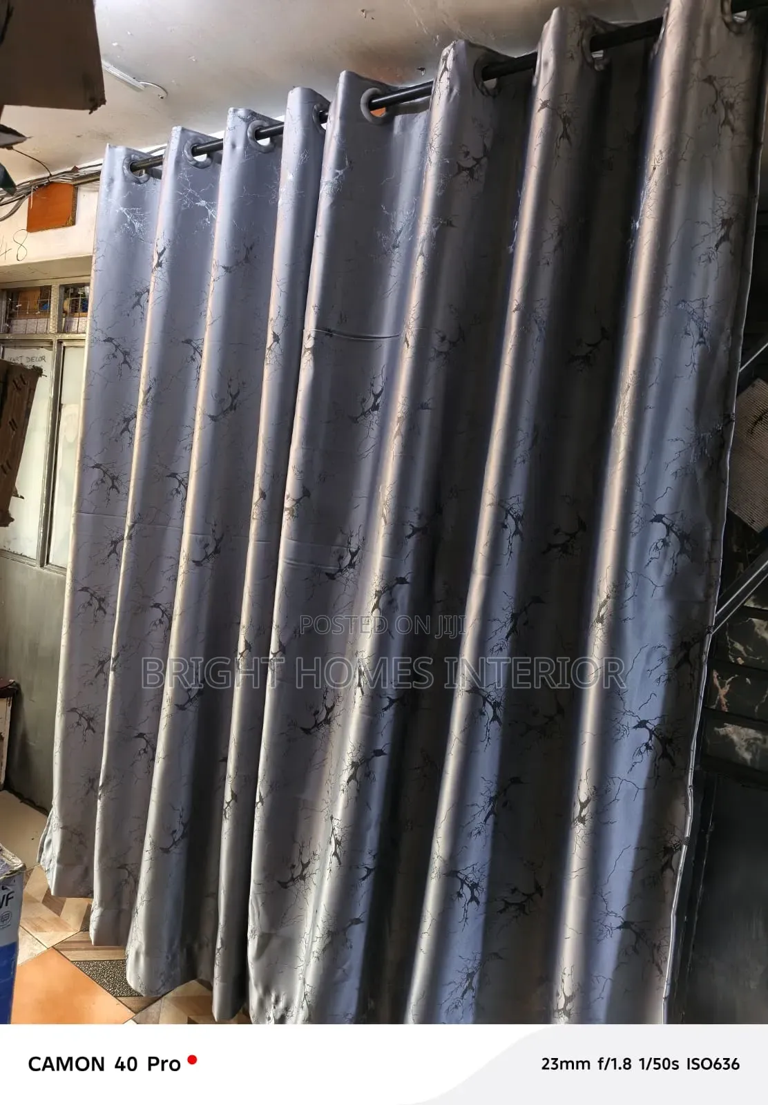 Light Grey Beautiful Curtain Heavy Quality Curtain With Pattern