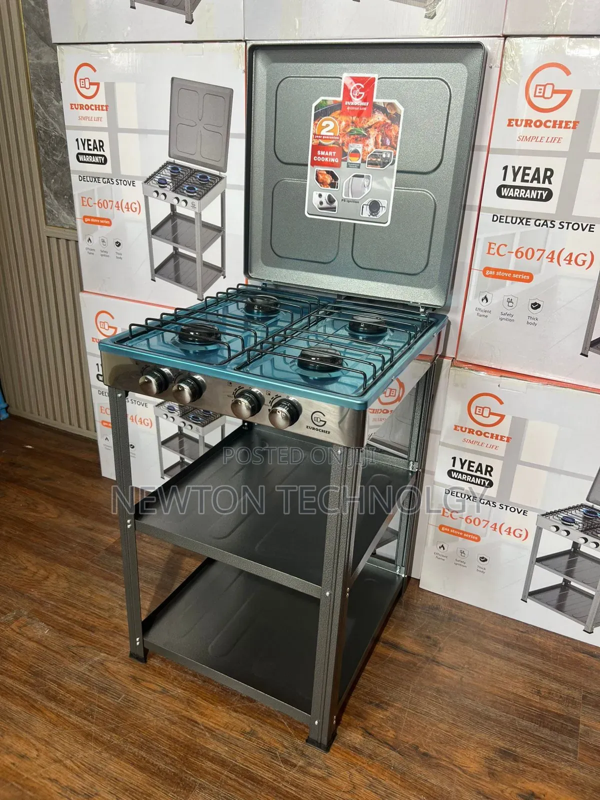 Eurochef Full Gas Standing Cooker With Shelves