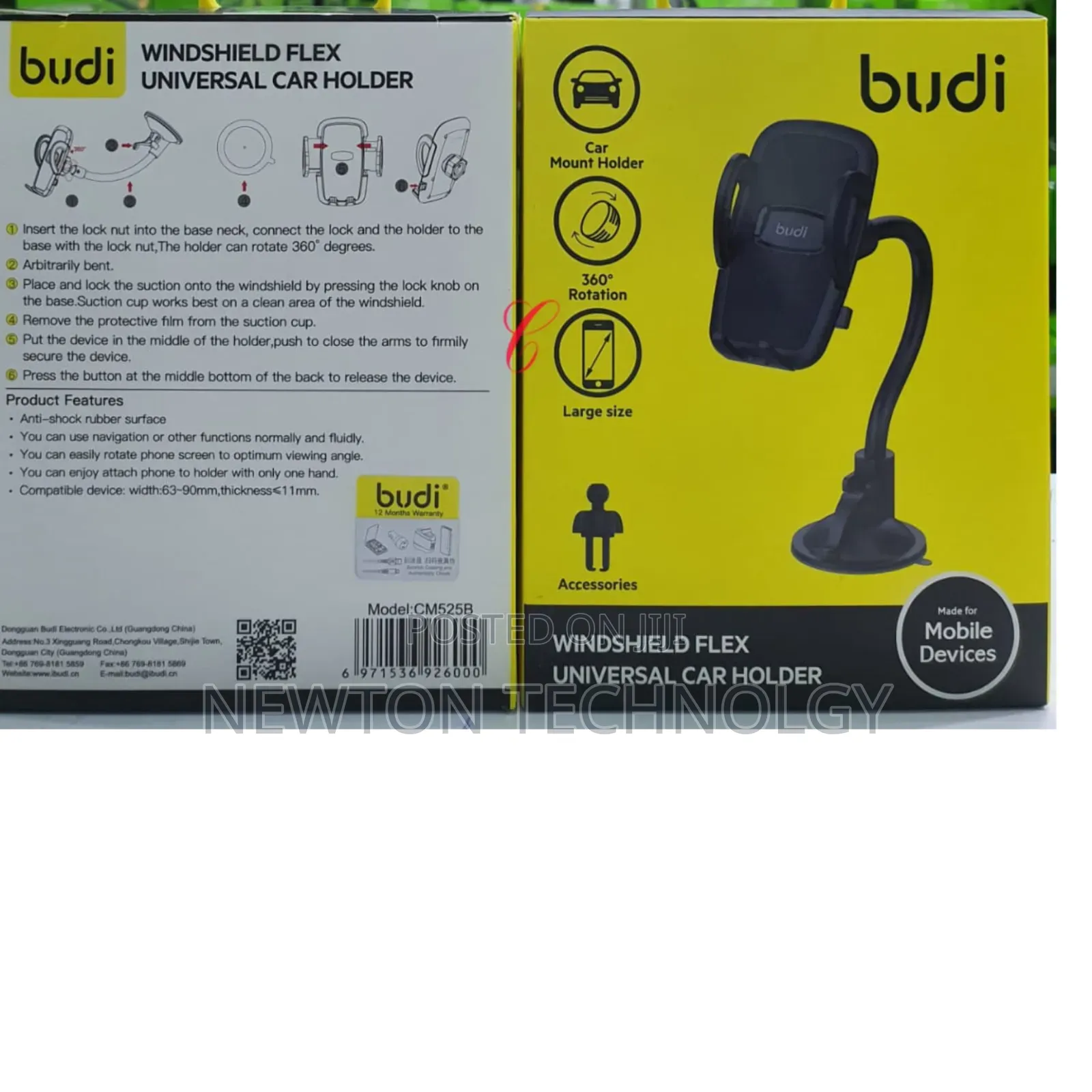 Budi Cm525b *Windshield Flex Universal Car Holder*
