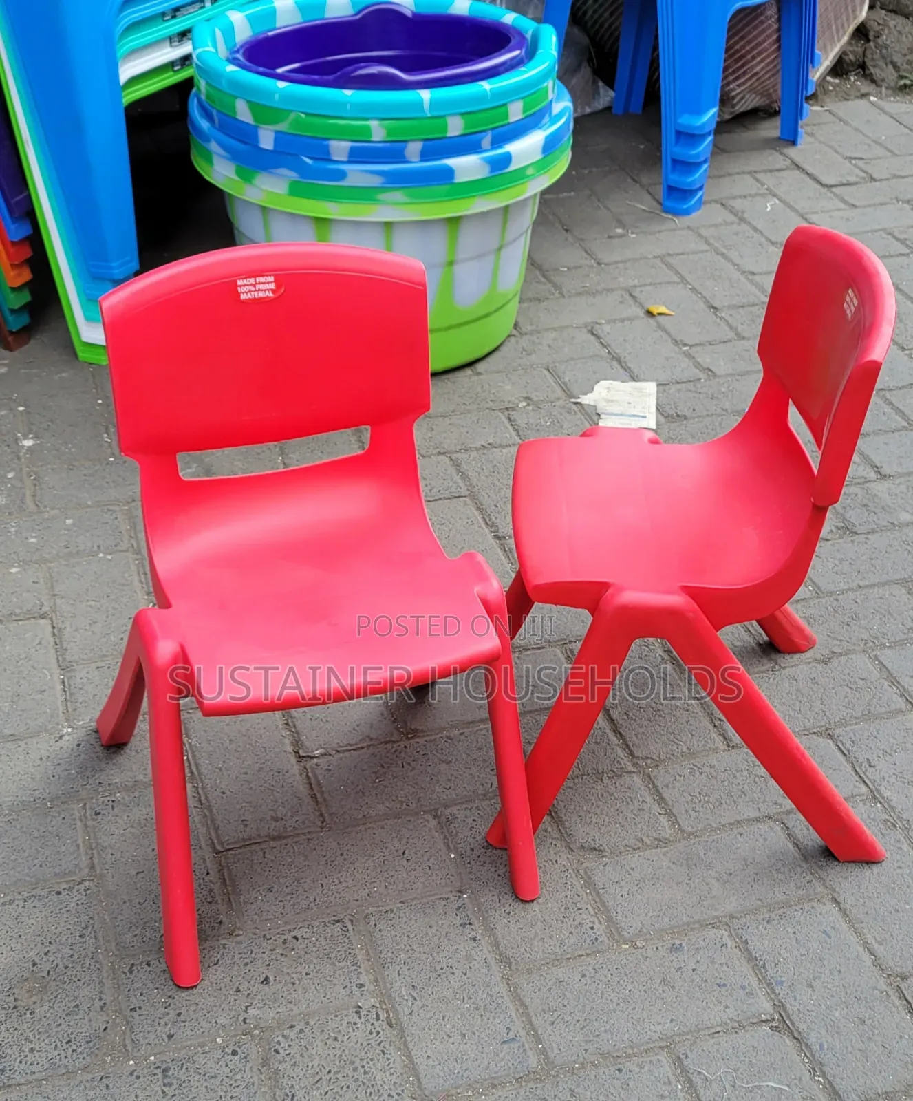 Red Acme Plastic Chairs