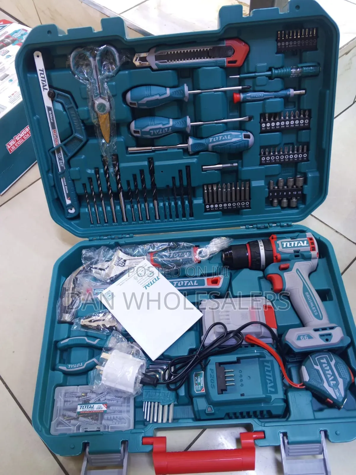 Total Tool Set Professional Cordless Drill Kit With Accessories