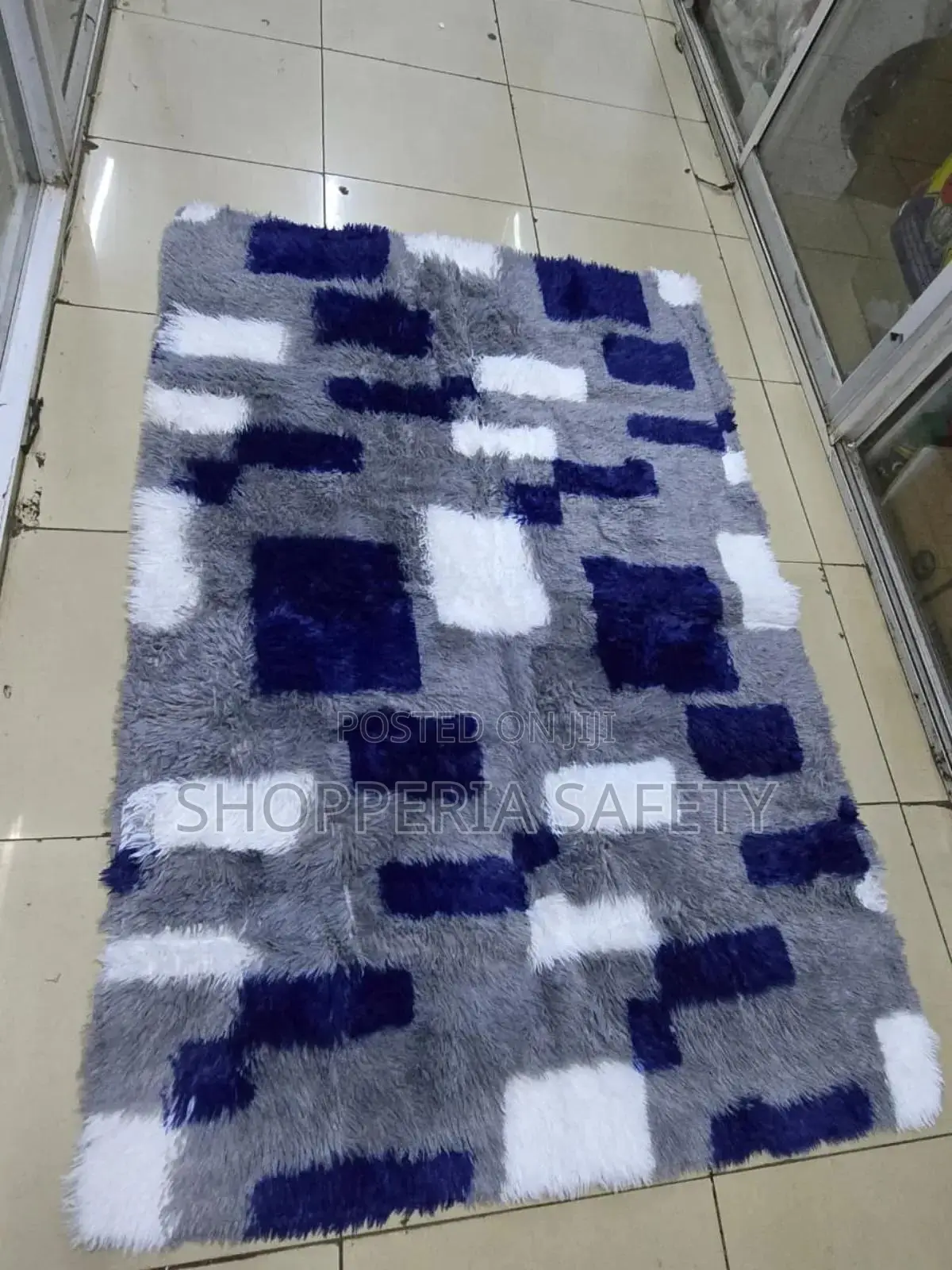Grey Bedside Fluffy Carpet