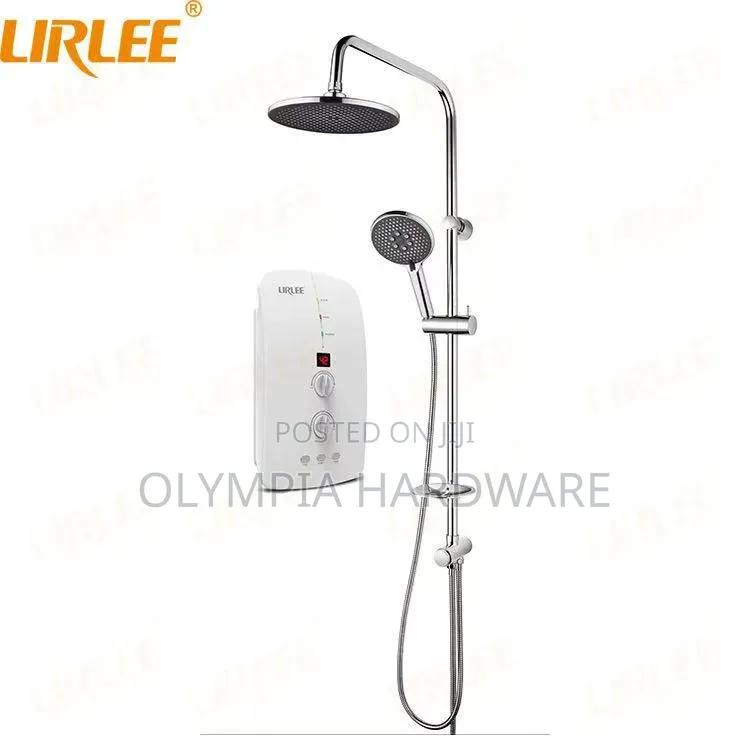 Water Heater Shower Set (White/Silver