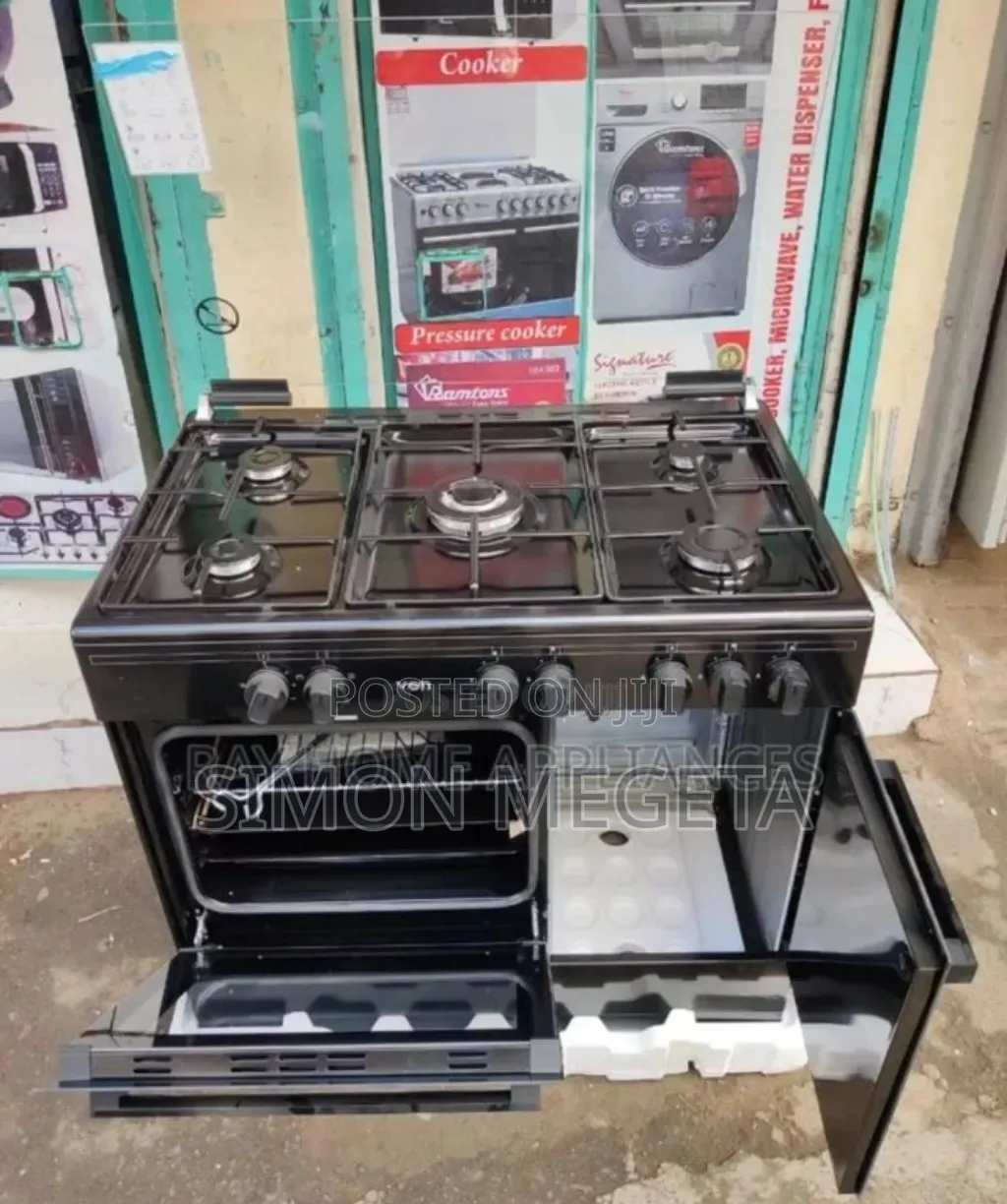 Black Von 5burner Standing Cooker 60*90
