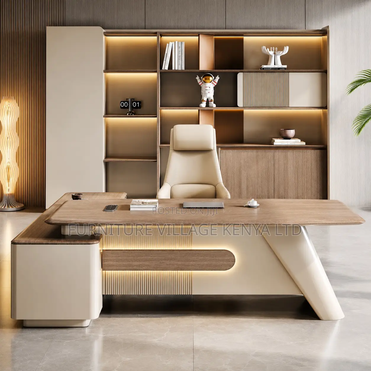 180cm L Shaped Wood Executive Desk.
