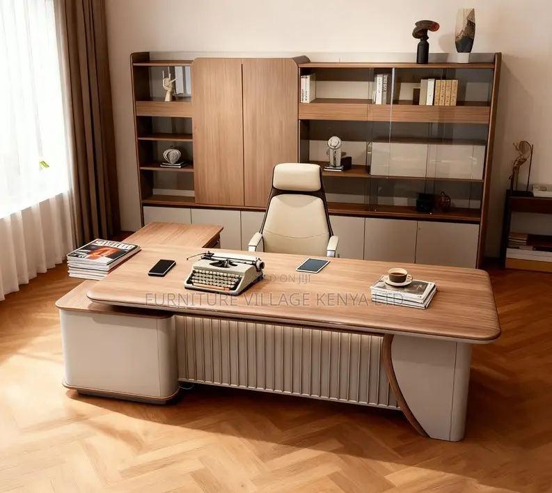 180cm L Shaped Wood Executive Desk.