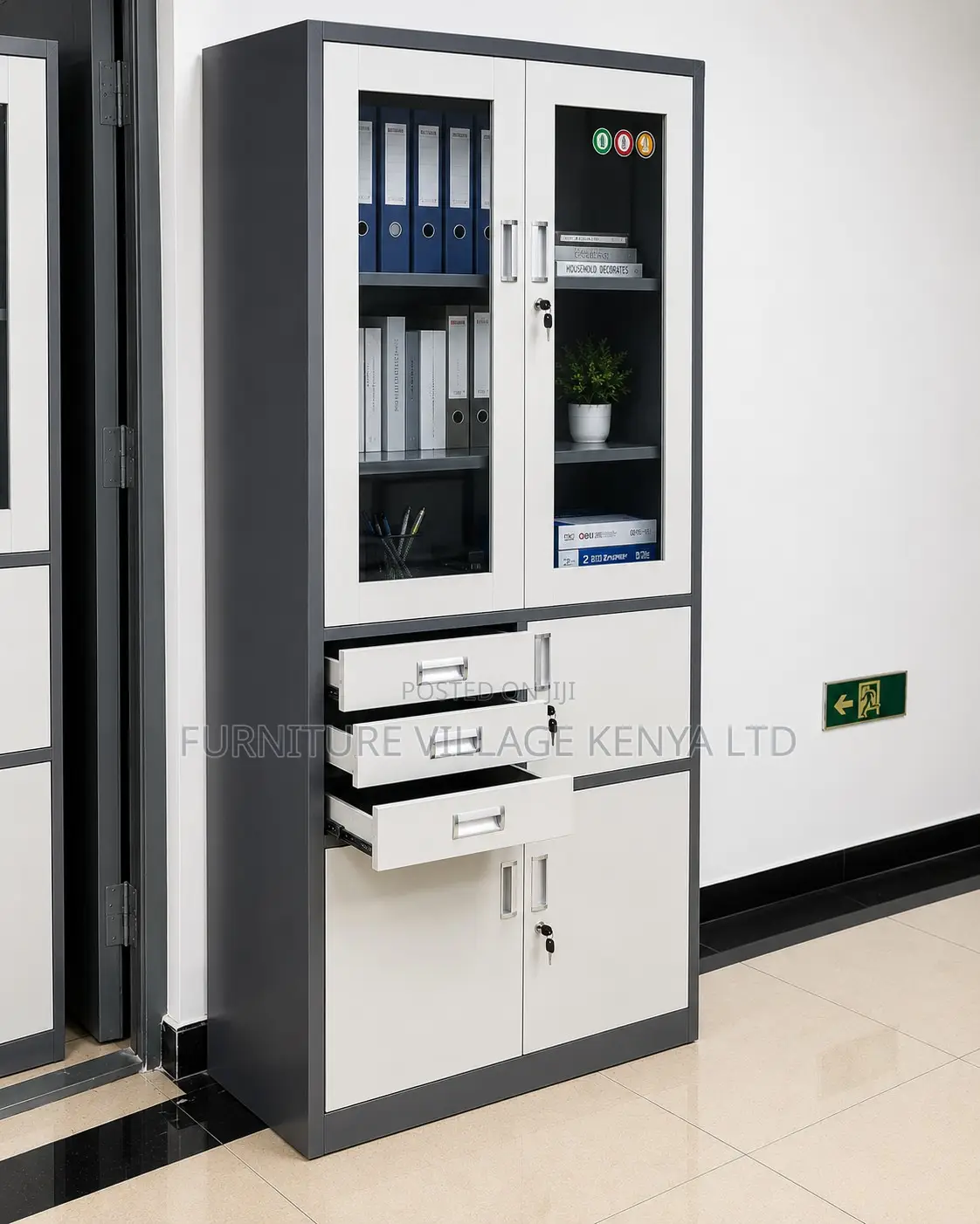 Office 2 Door Storage With Safe.