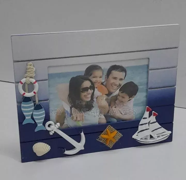 Wooden Photo Frame + Swing Clock Ornament Style Desktop Holder 2 in 1