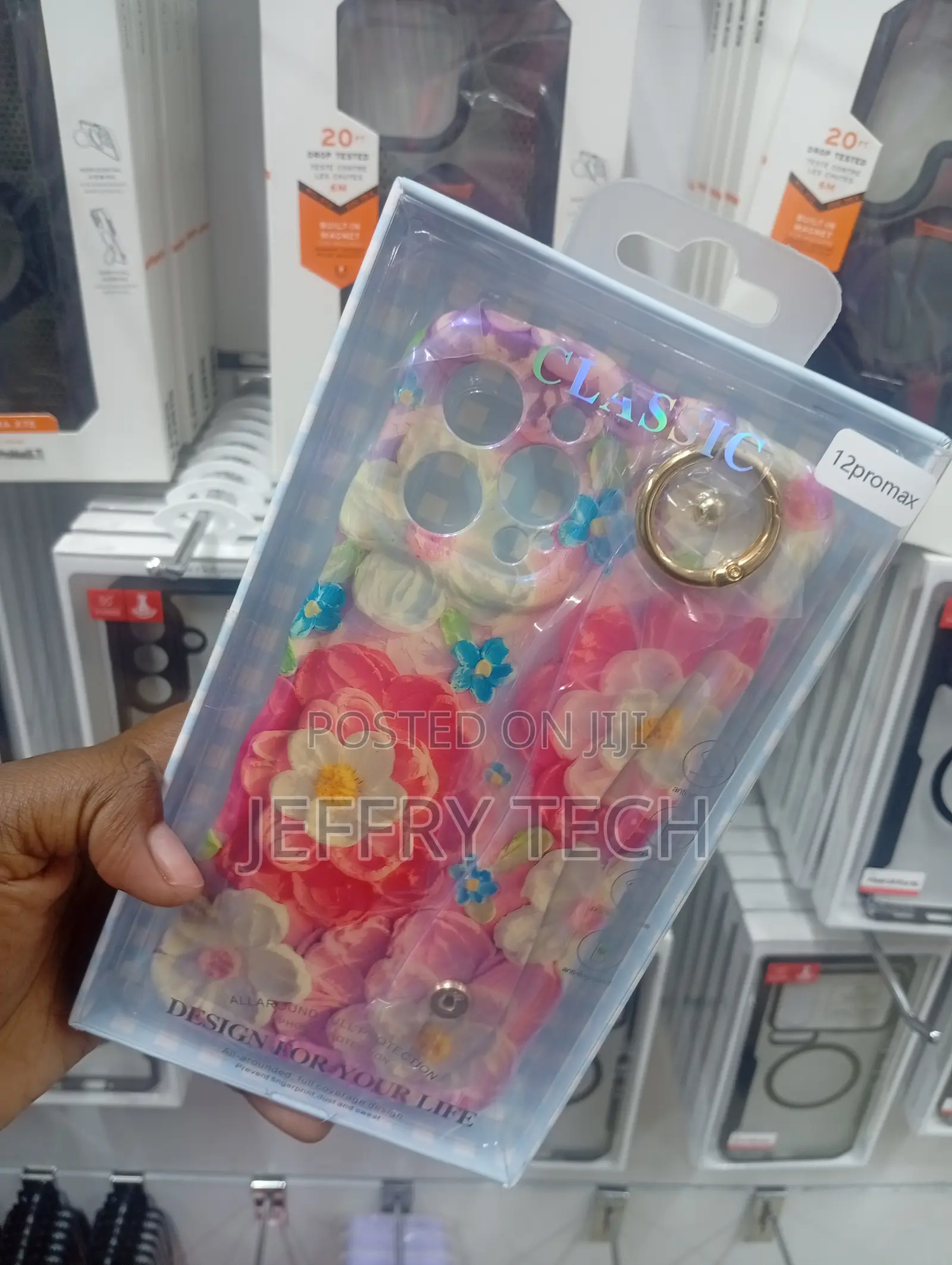 iPhone 12 Pro Max Floral-Patterned Pink Cover