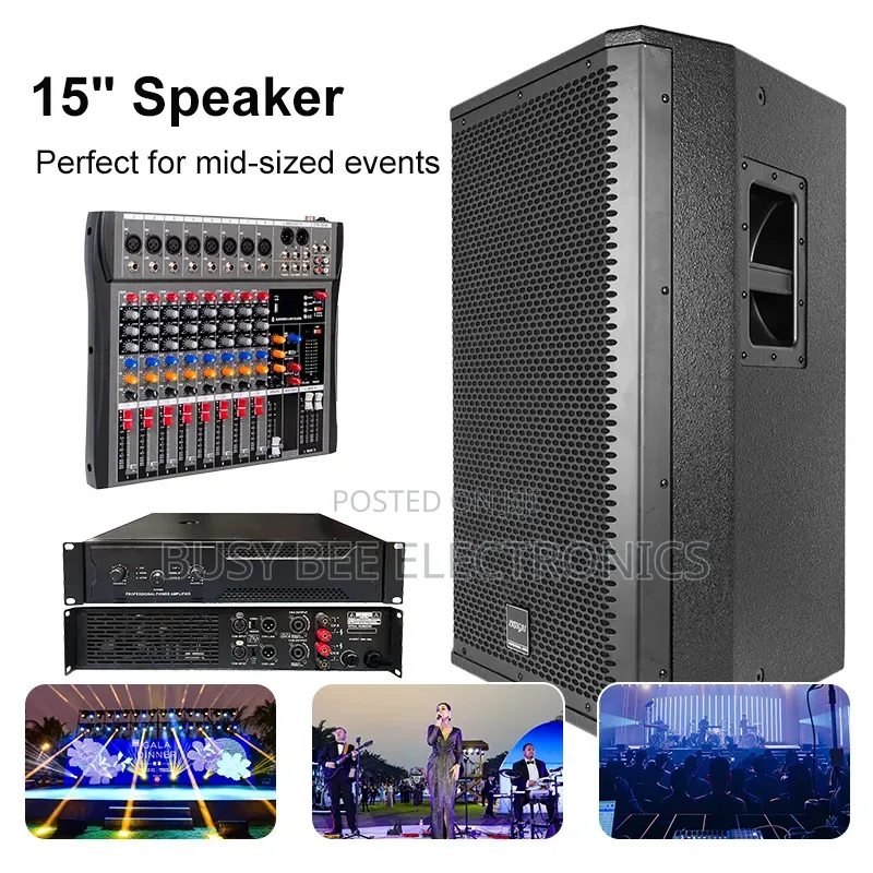 Twin JBL 15"+Amplifier+Mixer + Free Cables