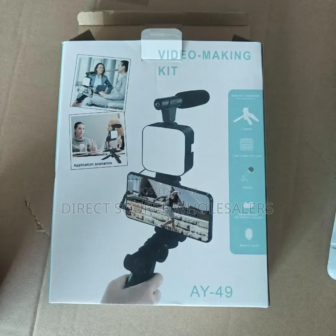Ay-49 Smartphone Video Recording Kit With Mic and Fill Light