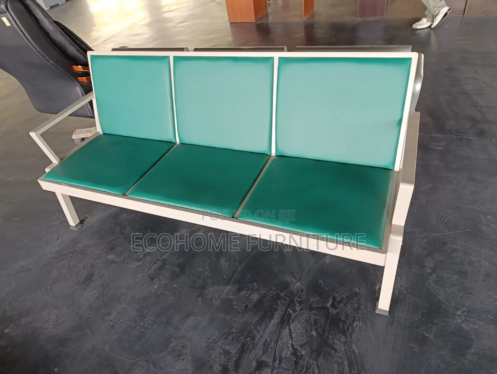 Green Padded Waiting Chair (3 Seater)