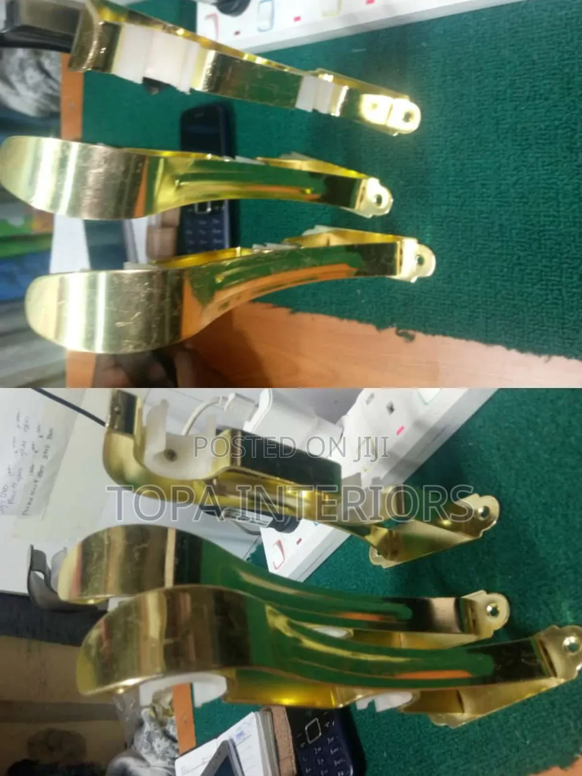 Gold Strong Curtain Rod Double Brackets For Curtain Rod Mounting