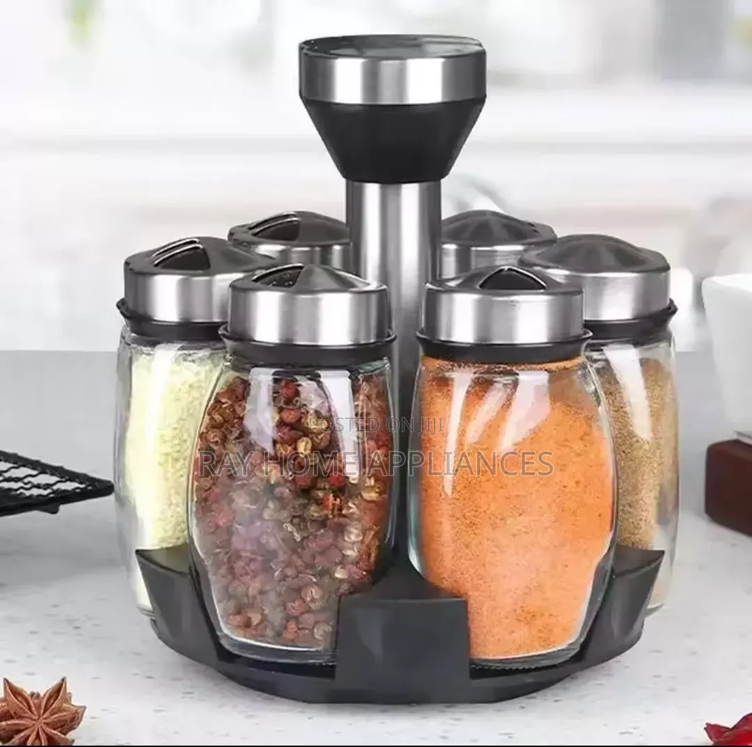 7 in 1 Kitchen Rotating Spice Bottle Set With Metallic Lid 150ml