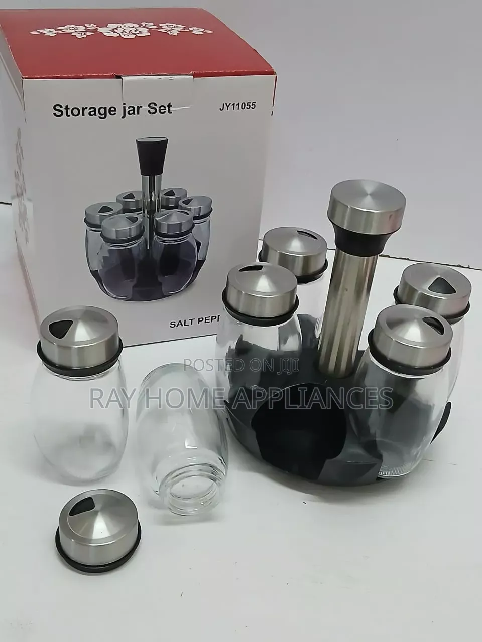 7 in 1 Kitchen Rotating Spice Bottle Set With Metallic Lid 150ml