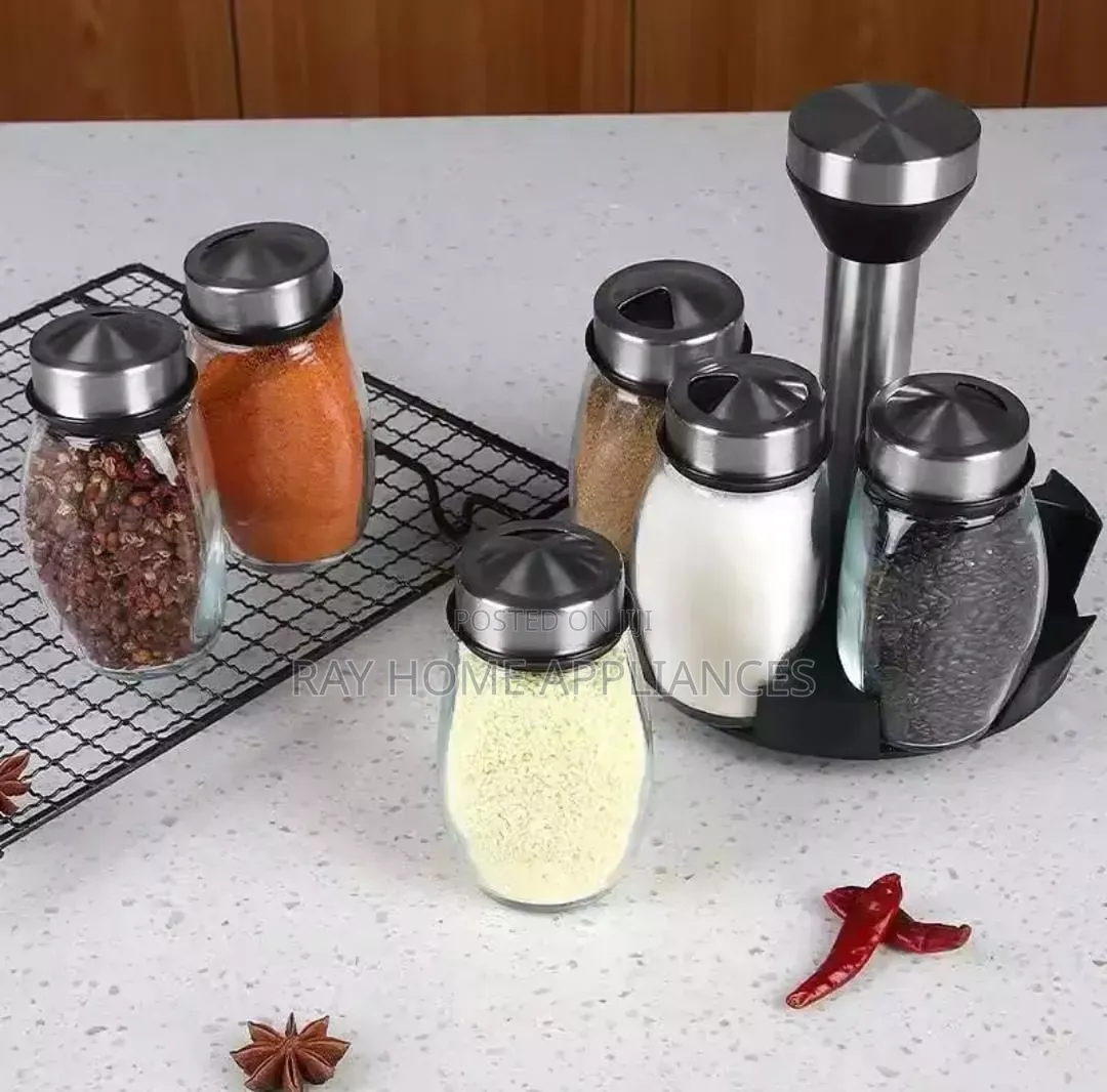 7 in 1 Kitchen Rotating Spice Bottle Set With Metallic Lid 150ml
