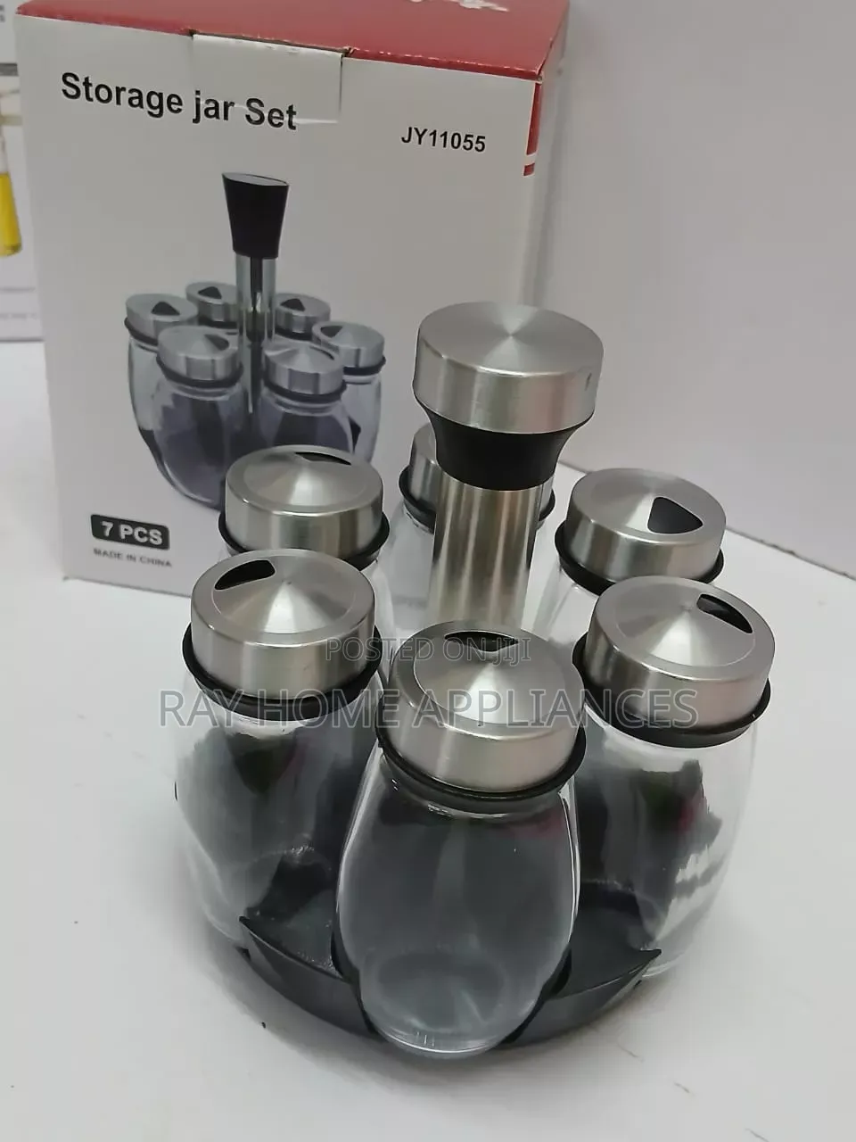7 in 1 Kitchen Rotating Spice Bottle Set With Metallic Lid 150ml