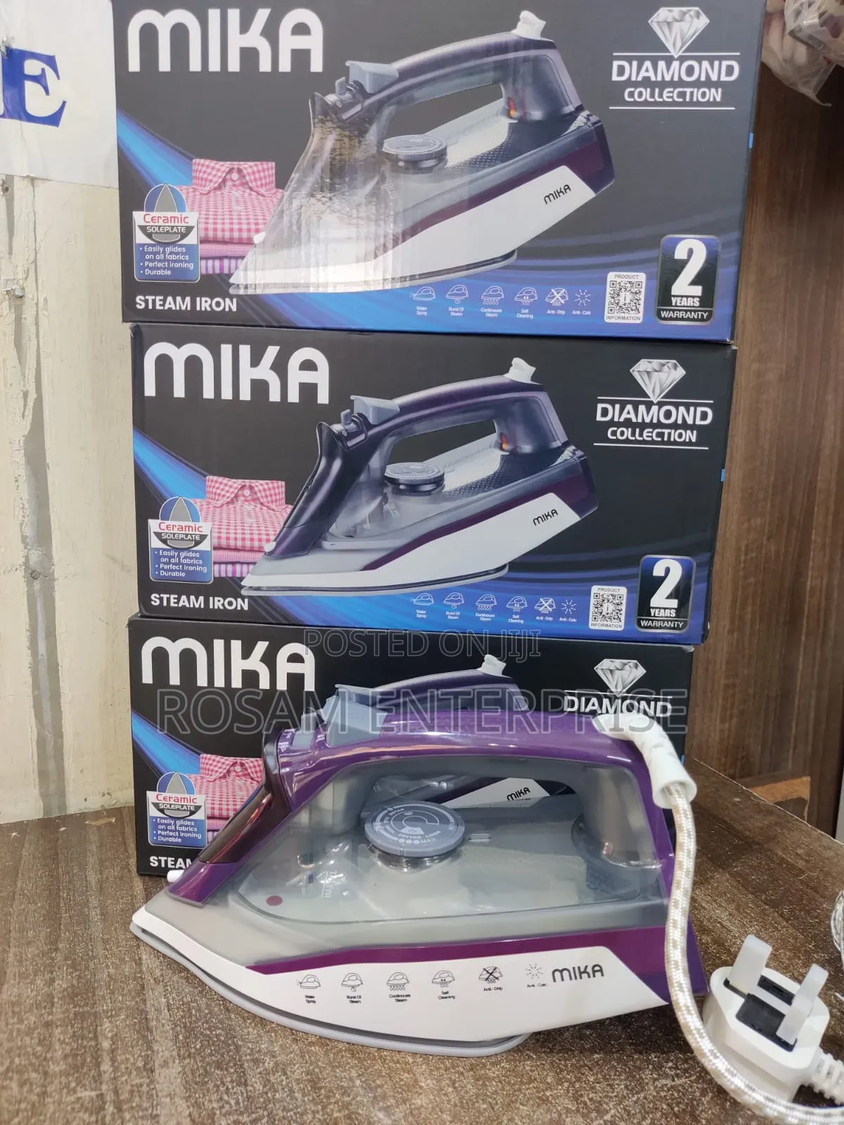 Mika Steam Iron, Ceramic Soleplate 2400w
