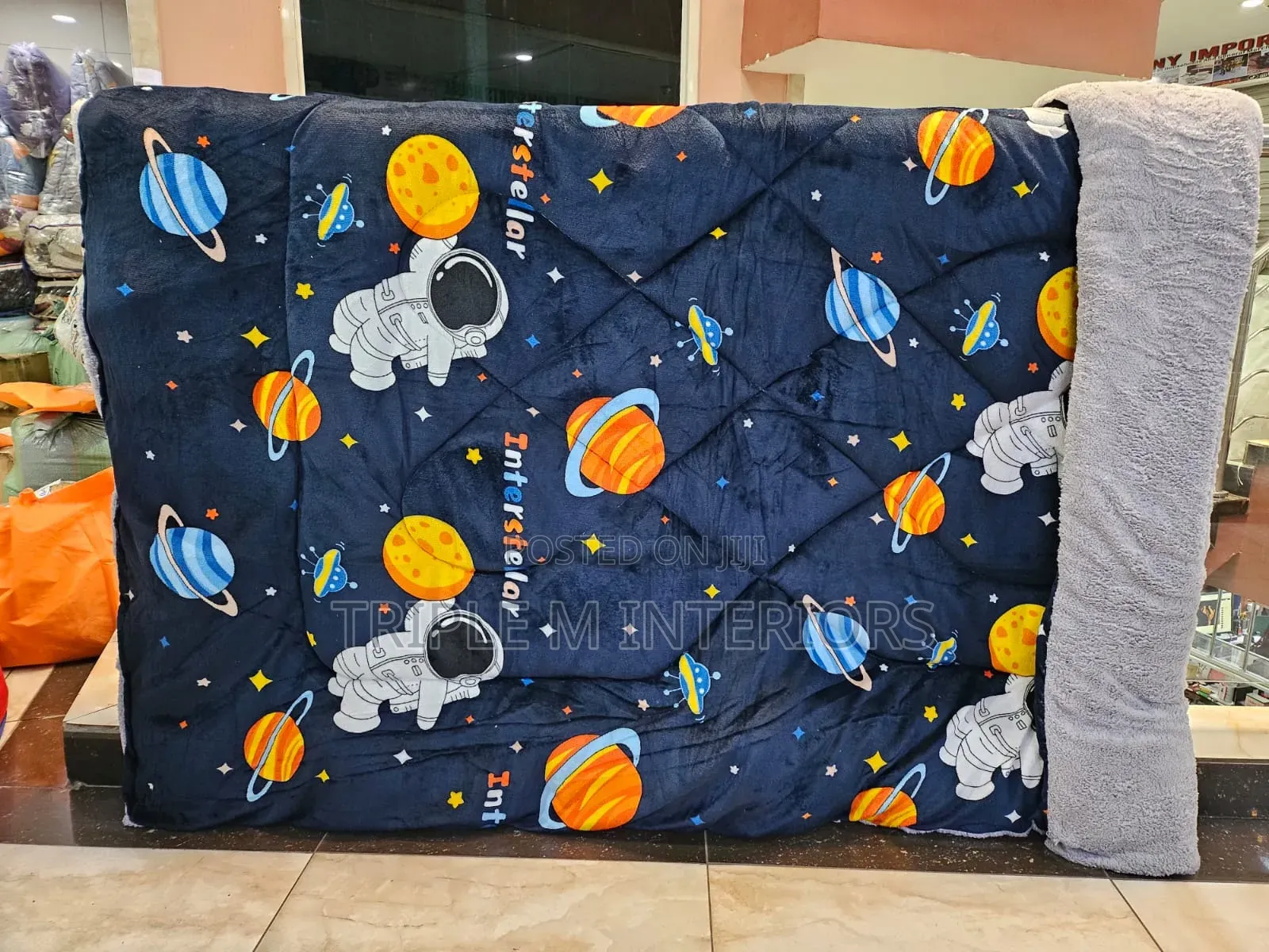 Galaxy Dreams: Kids' 4x6 Soft Woolen Duvet With Astronauts Print