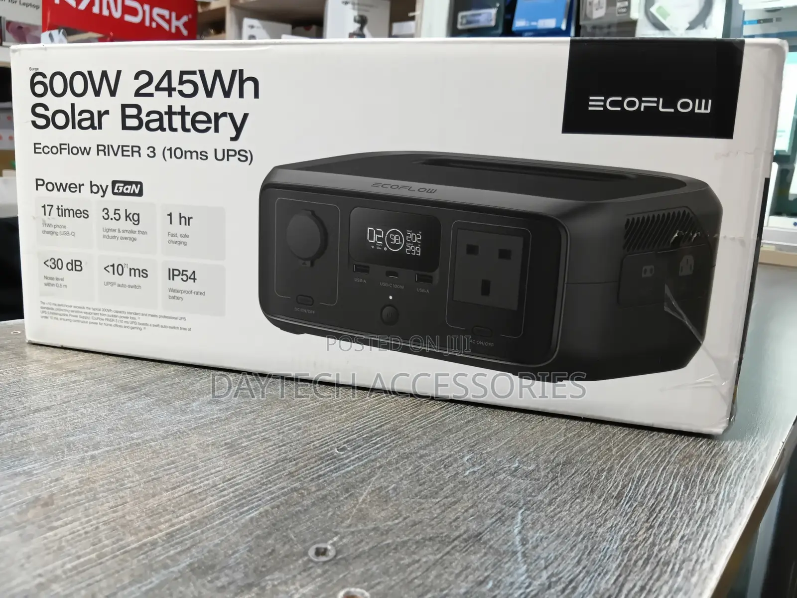 Ecoflow River 3 (10ms Ups) 600w 245wh Solar Battery