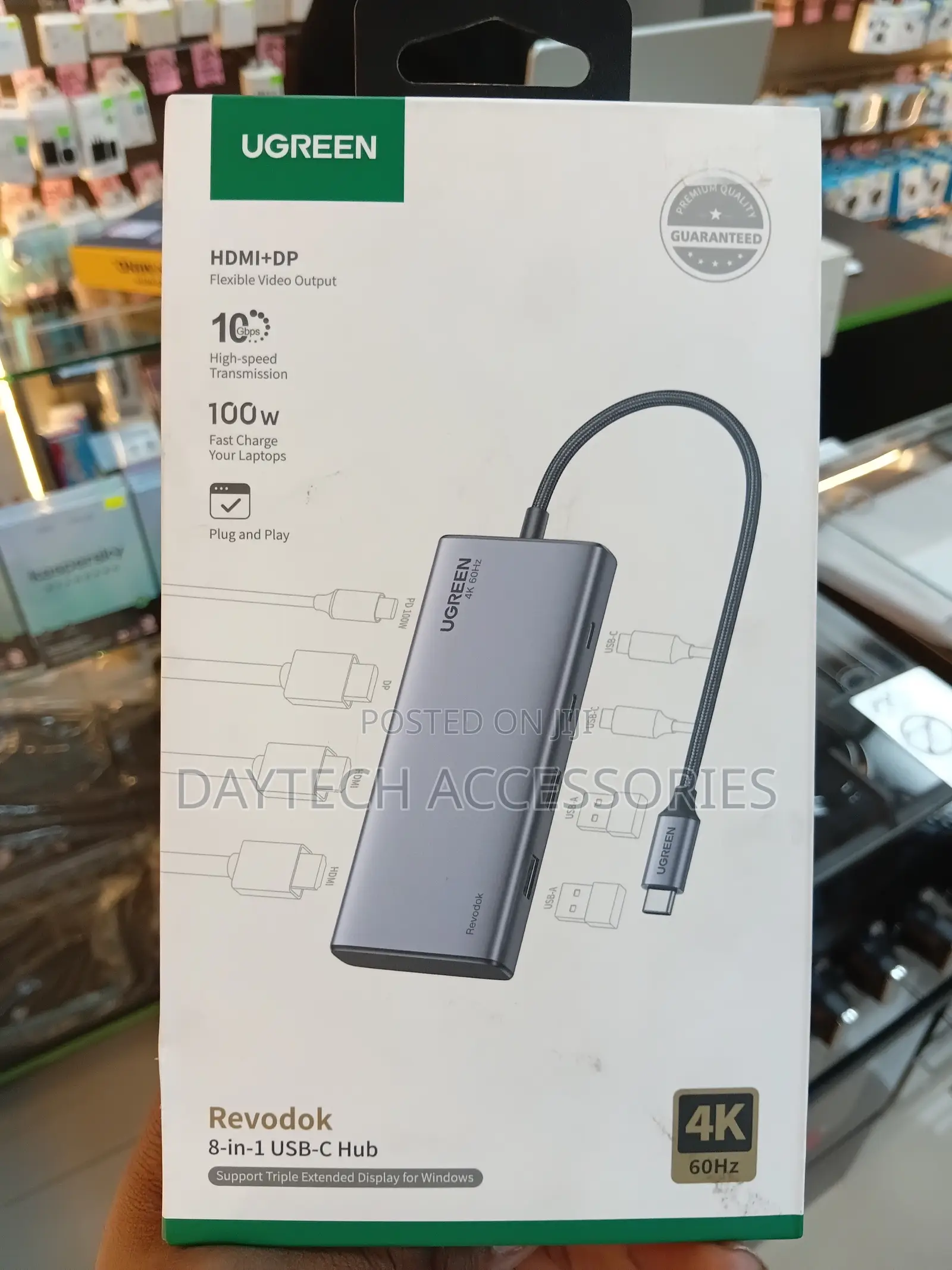 This Is a Ugreen Revodok 8-in-1 Usb-C Hub in a Gray Finish.