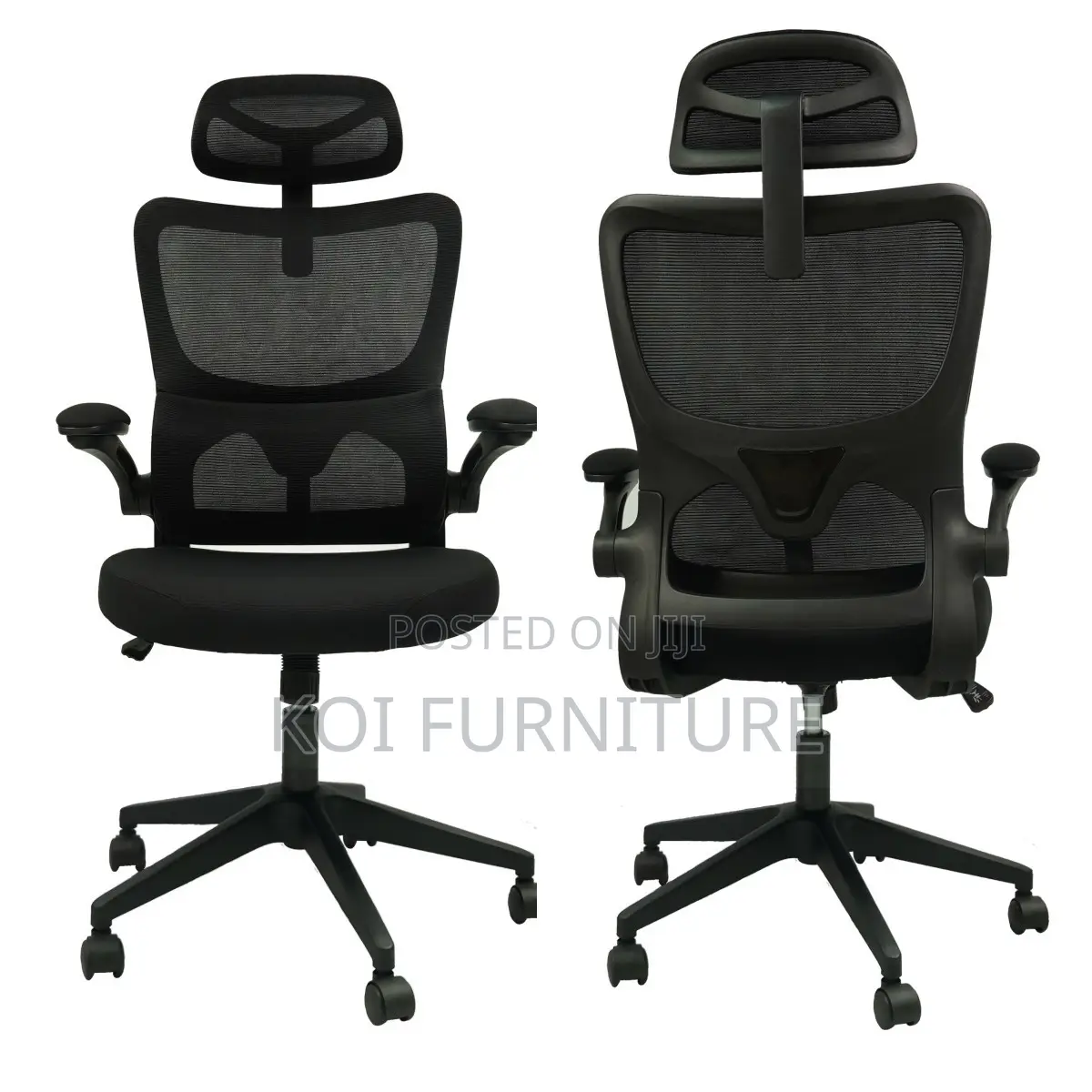 Office Chairs; High Back Ergonomic Office Chairs With Flipping Arms