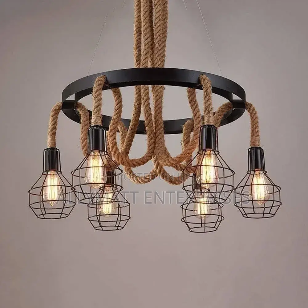 Industrial Hemp Rope Pendant
