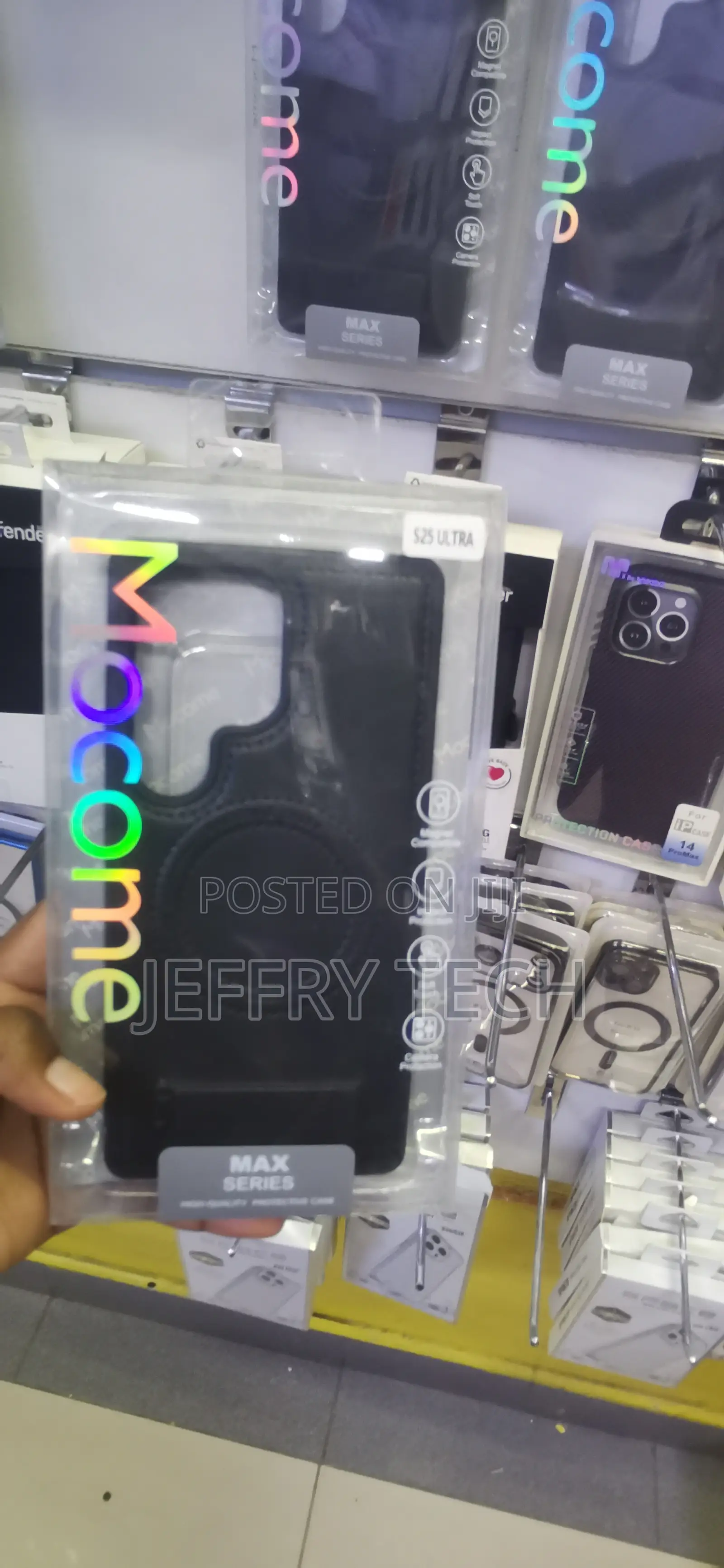 Samsung Galaxy S25 Ultra Mocome Max Series Black Leather Case