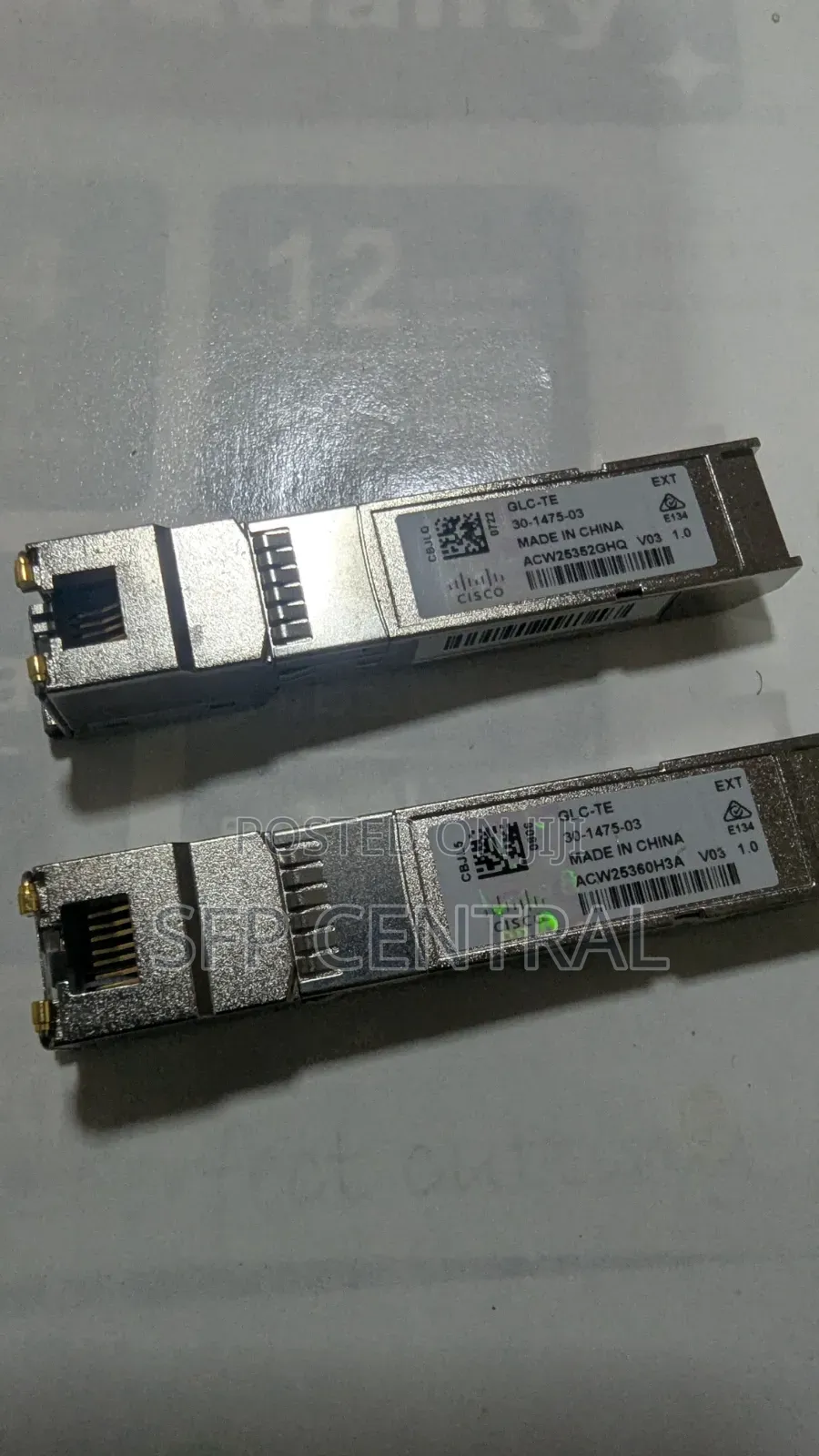 Cisco GLC-Te 1000base-T Standard Copper SFP Transceiver Holographic