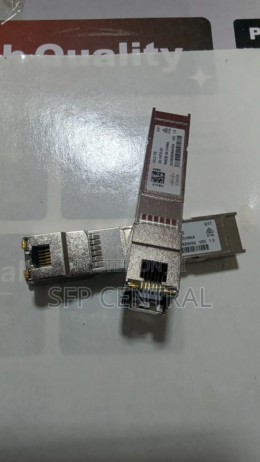 Cisco GLC-Te 1000base-T Standard Copper SFP Transceiver Holographic