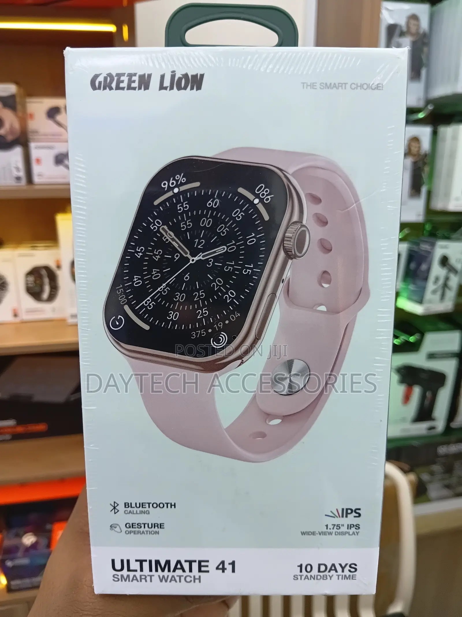Green Lion Ultimate 41 Smart Watch in Pink With a 1.75" Ips Display.