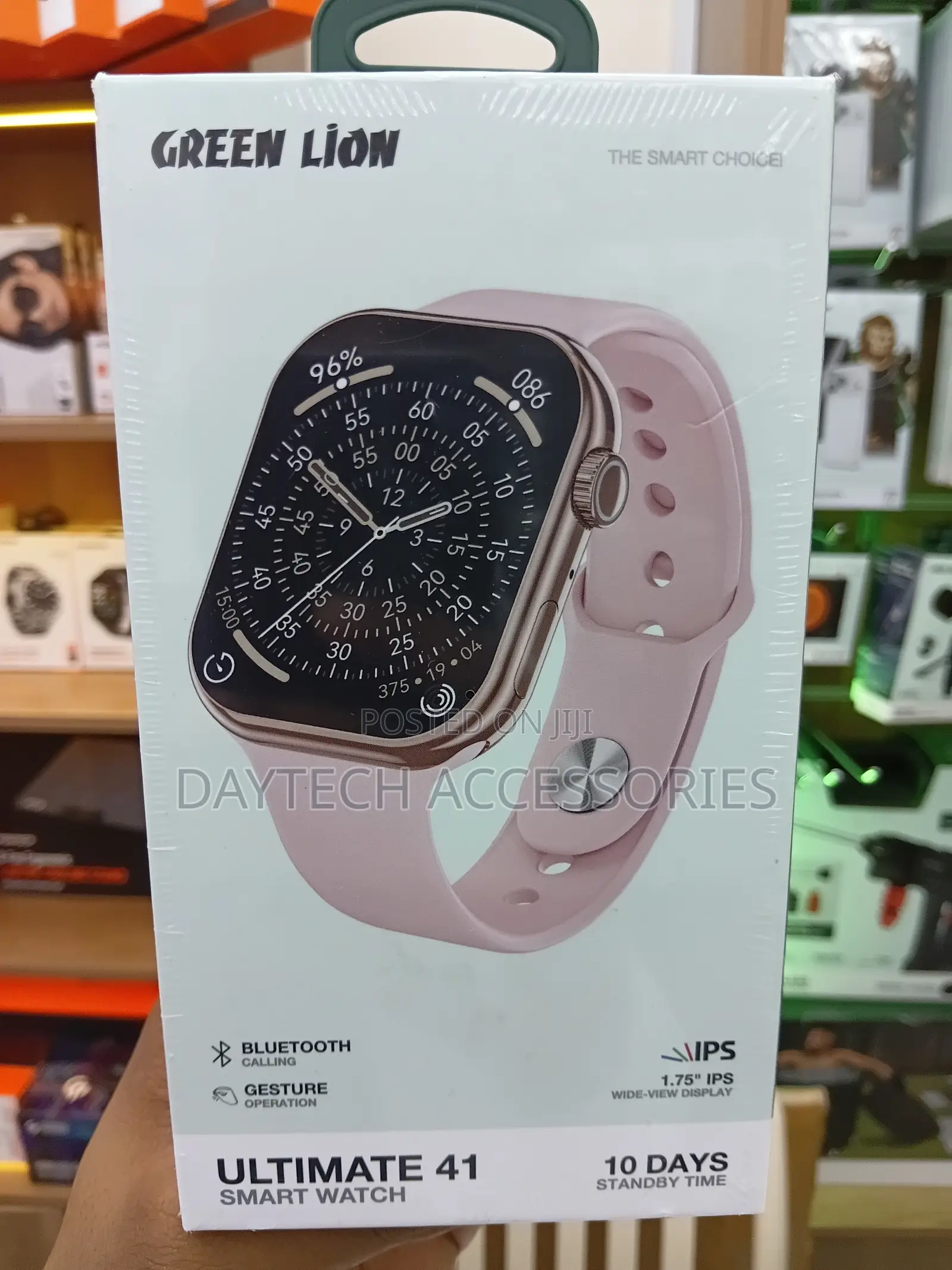 Green Lion Ultimate 41 Smart Watch in Pink With a 1.75" Ips Display.