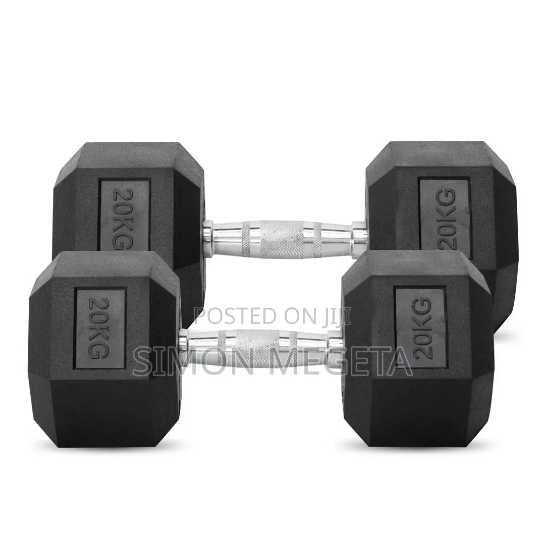 Double Hand. Pair 20kgs Hex Dumbbell