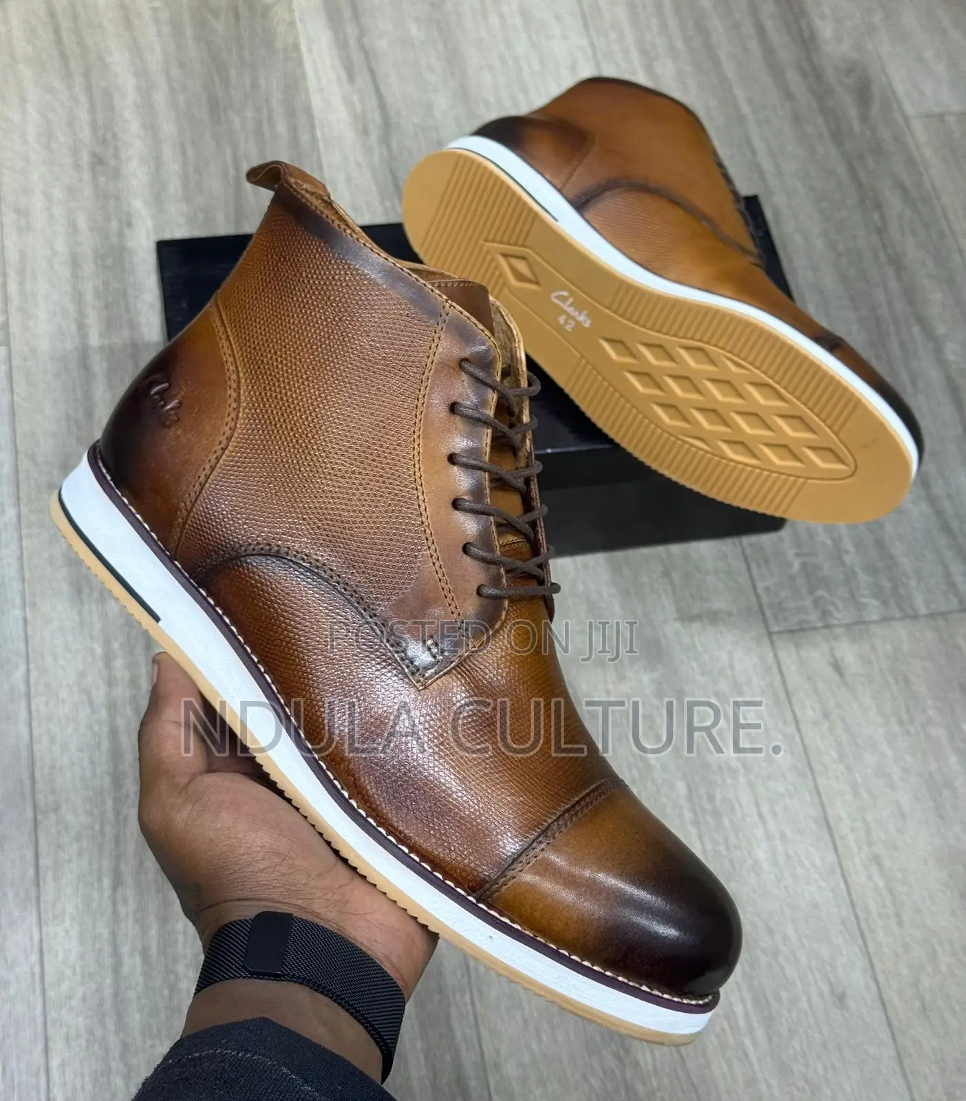 Clarks Leather Boots With Rubber Sole