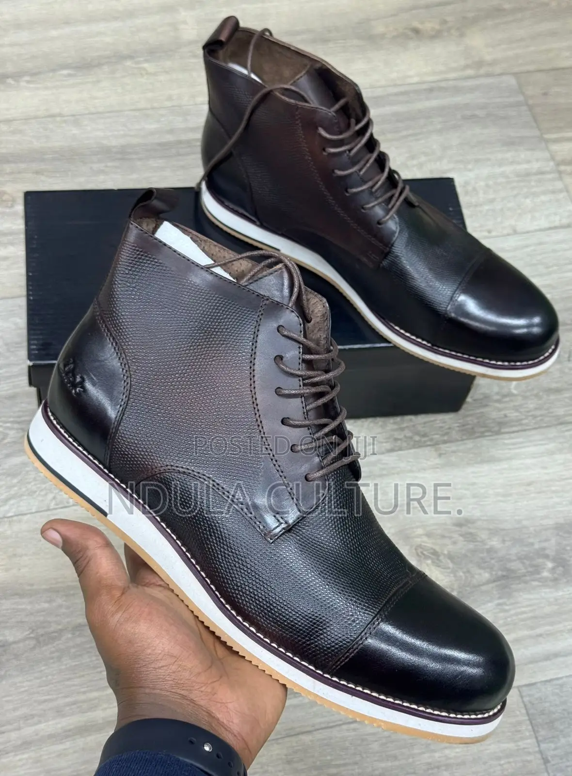 Clarks Leather Boots With Rubber Sole