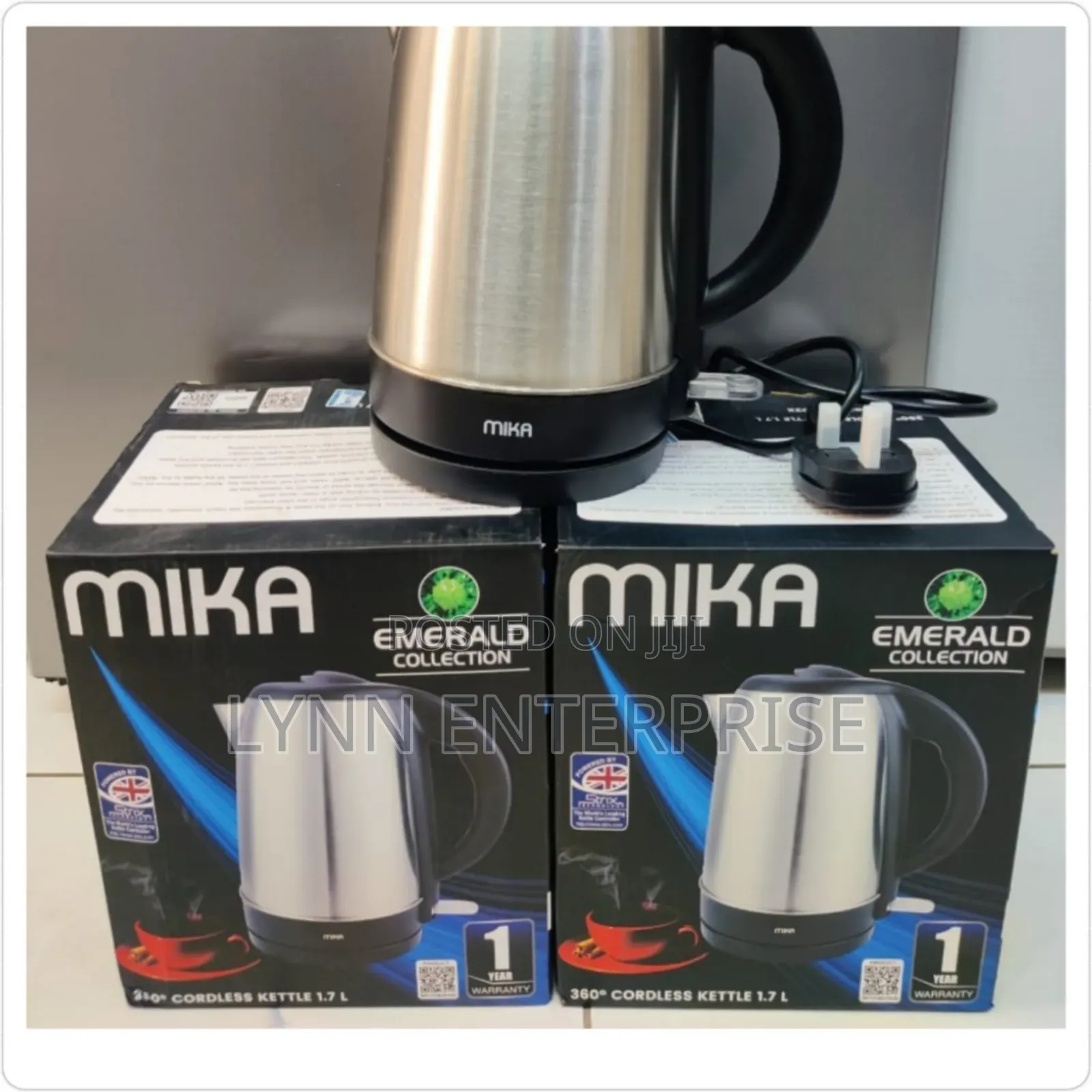 *Mika Kettle, Mkt2101x, 1.7l, Stainless Steel, 360o Cordless