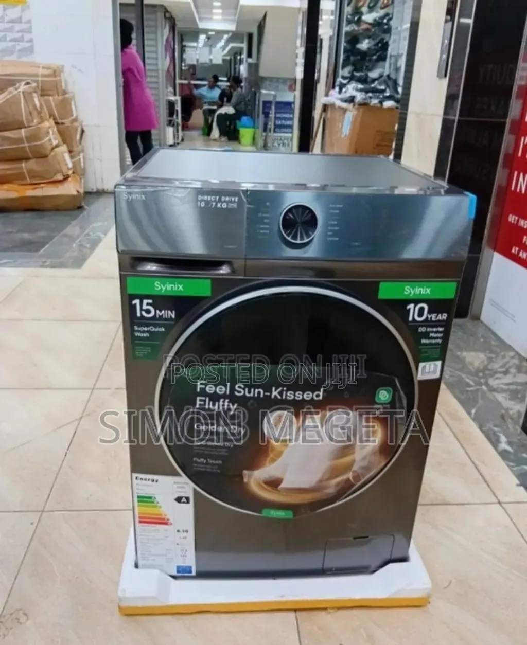 15min Syinix 10kg Washing Machine Front Load. Wash and Dry