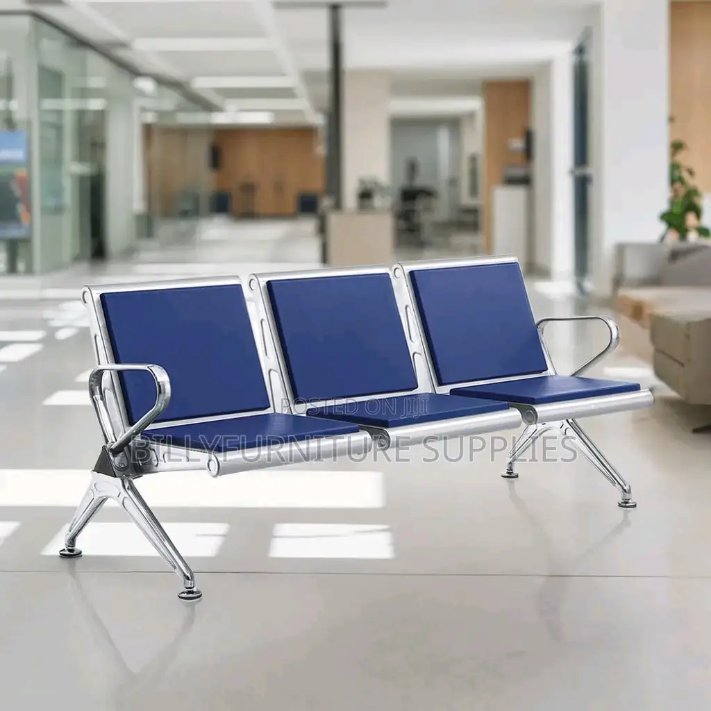3 Linked Visitors Bench in Nairobi – Heavy Duty Waiting Area Seating
