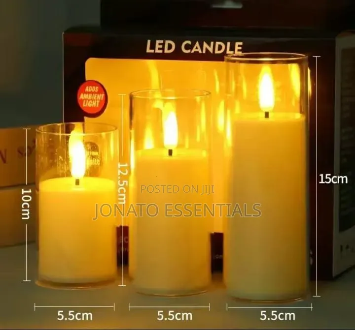 ​3 PCS Shatterproof Led Candle Set - Flameless Plastic Candle