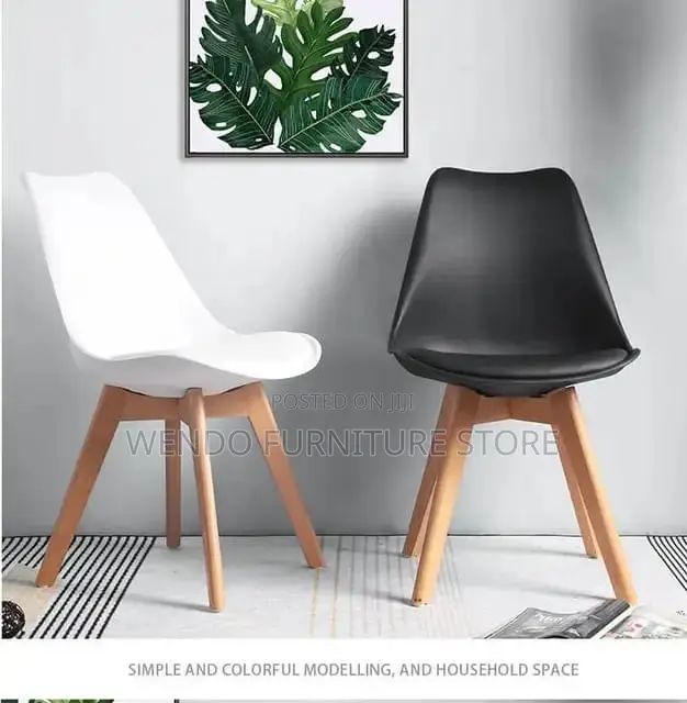 Dining Chairs; Plastic Eames Dining Chairs With Wooden Legs
