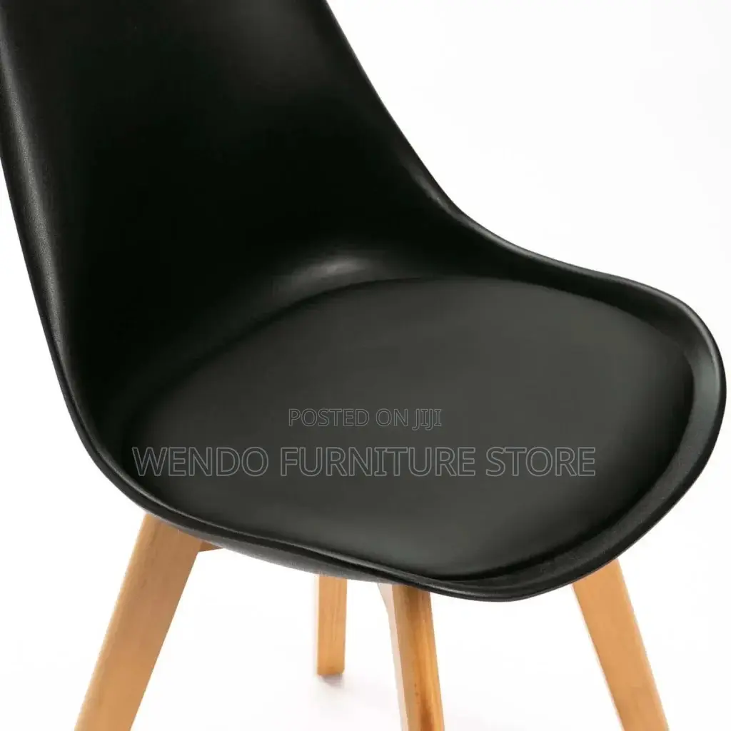 Dining Chairs; Plastic Eames Dining Chairs With Wooden Legs